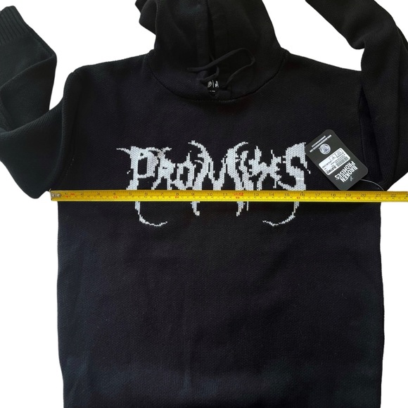 Broken Promises NWT Hoodie Graveyard Knit Sweater Top - Picture 11 of 13